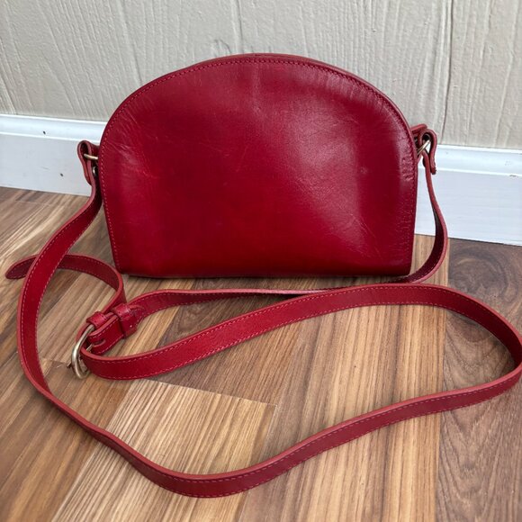 A.P.C. Demi-lune Leather Burgundy Bordeaux Red Crossbody Bag Purse - Picture 9 of 14